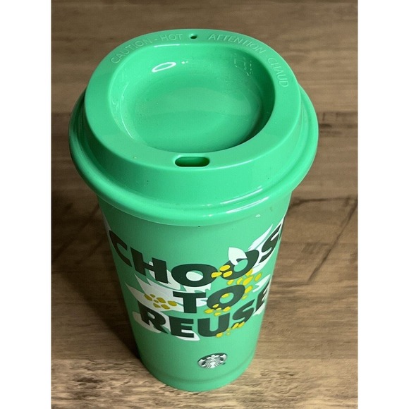 NEW Starbucks 2023 Choose to Reuse Earth Green Eco Reusable Hot Cup 16‎ oz Cup - Picture 6 of 9